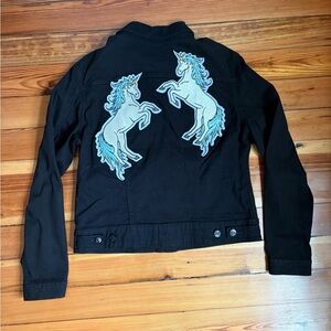 LuLaRoe Harvey jean jacket - black unicorns - size medium